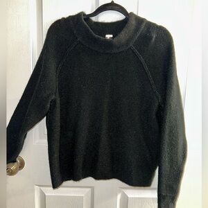 Free People Black Fuzzy Knit Sweater